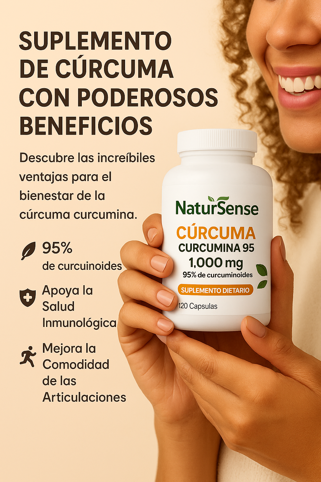 NaturSense - Cúrcuma 1000mg/Curcumina 95%
