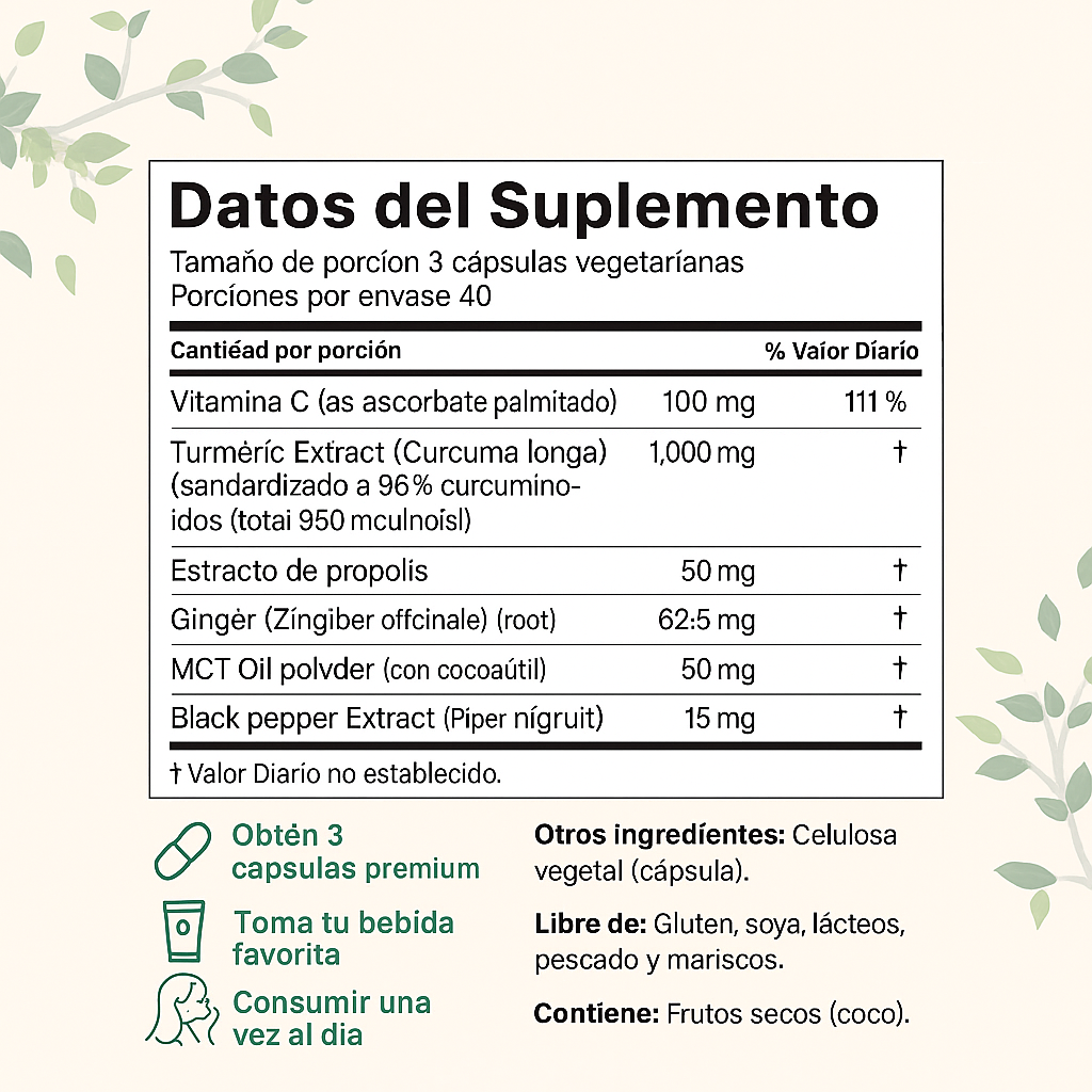 NaturSense - Cúrcuma 1000mg/Curcumina 95%