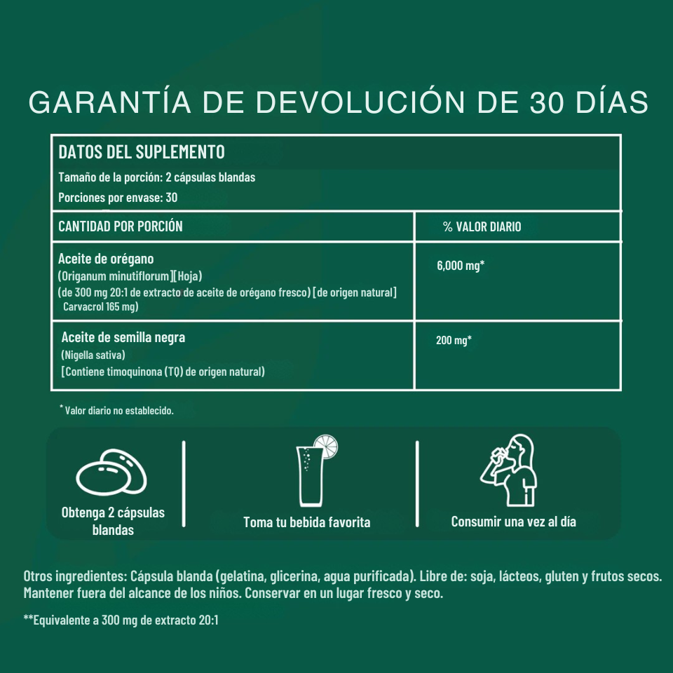 Cápsulas de Aceite de Orégano - NaturSense