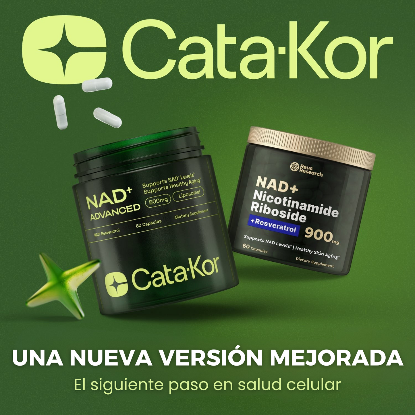 Cata-Kor™ - Liposomal NAD+ 250mg | Energía, Enfoque y Longevidad - 60 Cápsulas