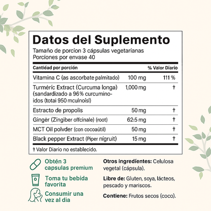 NaturSense - Cúrcuma 1000mg/Curcumina 95%